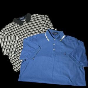 Polo Golf Ralph Lauren Men's Polo Shirt Set of 2 COTTON Stripped size Large